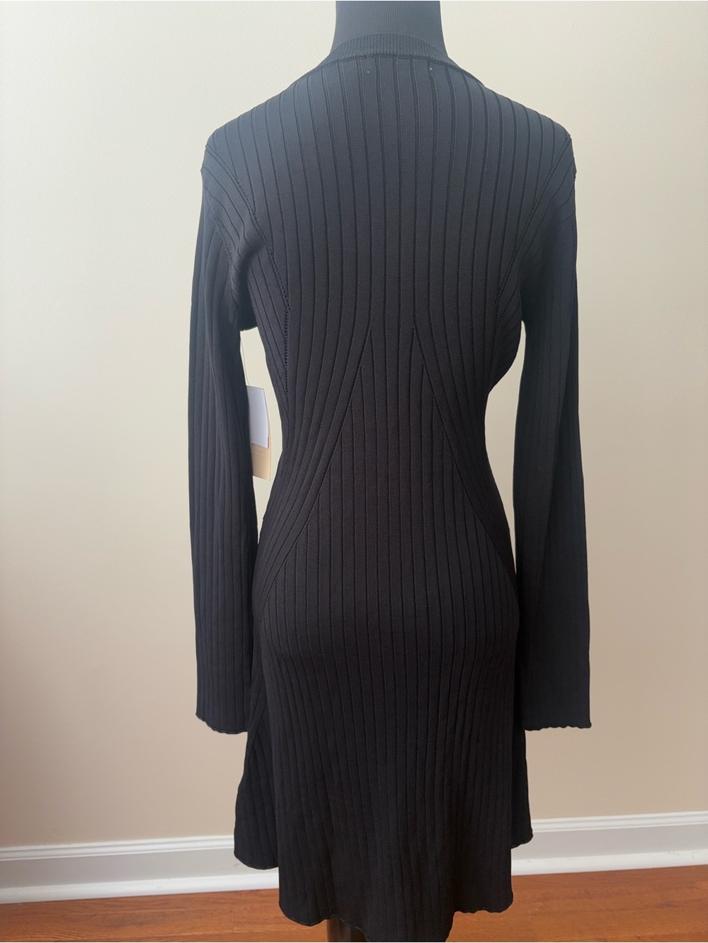 Just Fab Black Ribbed Long-Sleeve Knit Dress - Picture 4 of 16